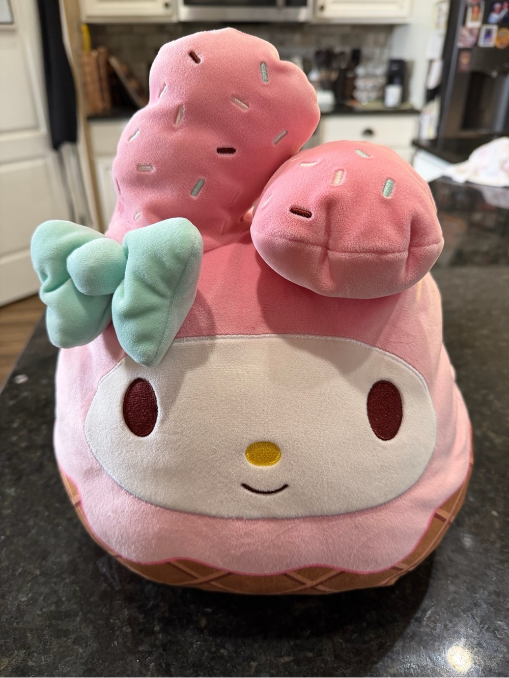Sanrio My Melody Pink Plush with Mint Bow Plush Dessert Toy
